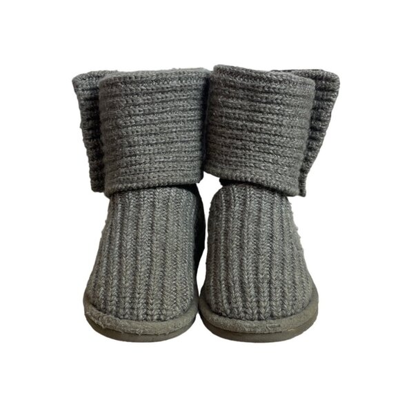 Ugg Youth Kids Girl Grey Wool Convertible Winter Boots Sz 1 - Picture 3 of 10